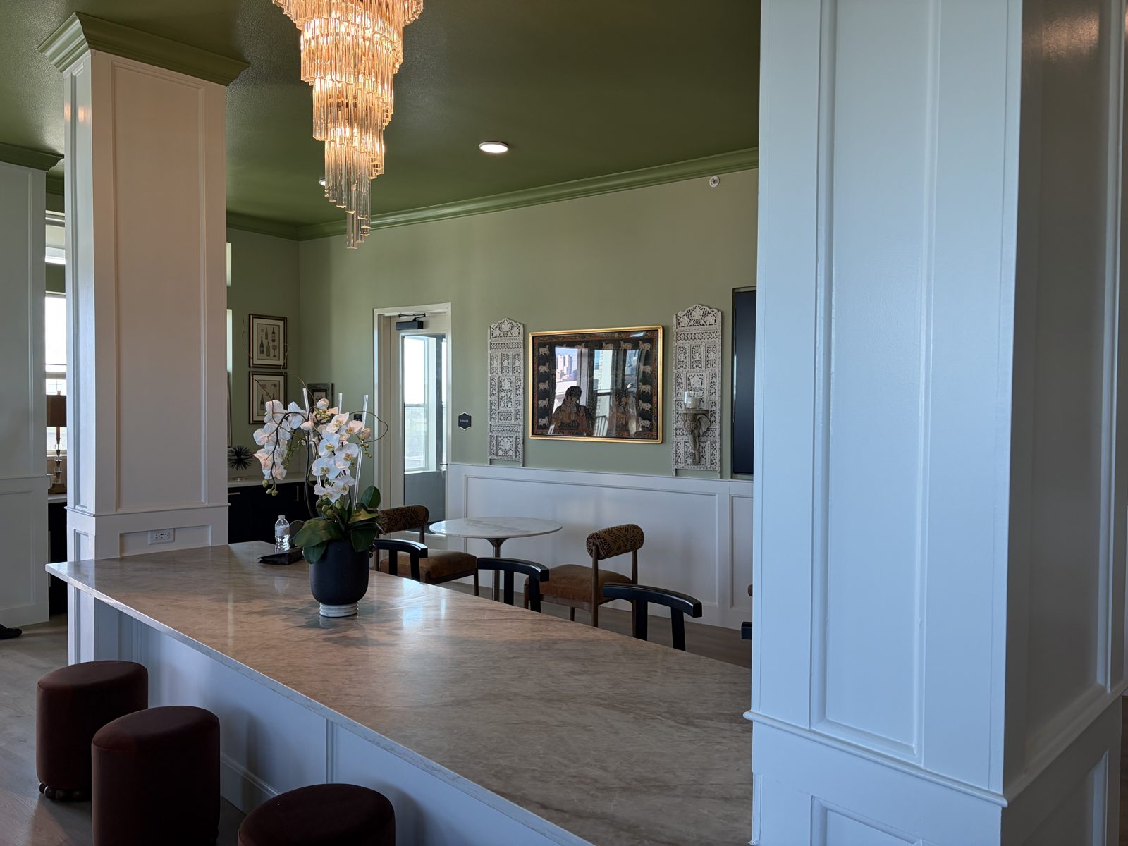 The fourth-floor resident lounge at The Parker